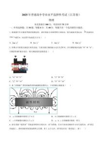 【物化生 江苏卷】2025年江苏省高考招生统一考试高考真题物理+化学+生物试卷（真题+答案）