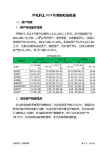 華電科工2024年財務(wù)狀況報告