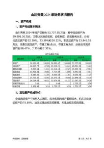 山川秀美2024年財(cái)務(wù)狀況報(bào)告
