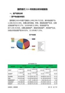 國藥現(xiàn)代2024年財務分析詳細報告