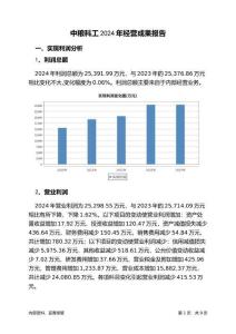 中糧科工2024年經(jīng)營成果報告