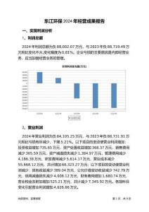 東江環(huán)保2024年經(jīng)營成果報告