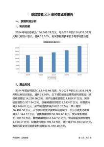華潤(rùn)雙鶴2024年經(jīng)營(yíng)成果報(bào)告