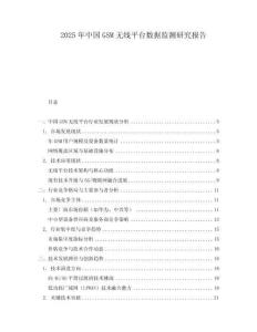 2025年中國(guó)GSM無(wú)線(xiàn)平臺(tái)數(shù)據(jù)監(jiān)測(cè)研究報(bào)告