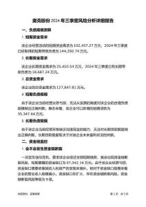 奧克股份2024年三季度財(cái)務(wù)風(fēng)險(xiǎn)分析詳細(xì)報(bào)告