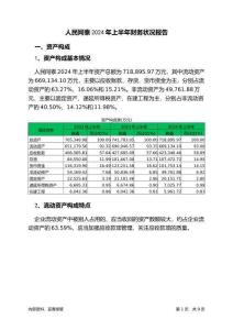 人民同泰2024年上半年財務狀況報告