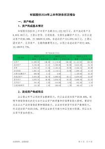 知韜股份2024年上半年財務(wù)狀況報告
