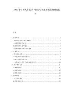 2025年中國火車軟臥下掛發電機組數據監測研究報告