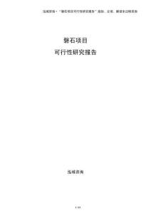 磐石項目可行性研究報告