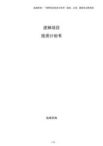 虎林项目投资计划书（参考）