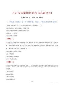 萬正投資集團(tuán)招聘考試真題2024