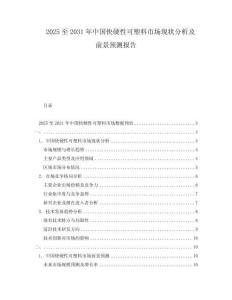 2025至2031年中國快硬性可塑料市場現(xiàn)狀分析及前景預(yù)測報告