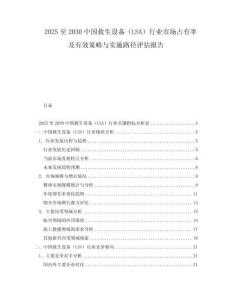 2025至2030中國救生設(shè)備（LSA）行業(yè)市場占有率及有效策略與實施路徑評估報告