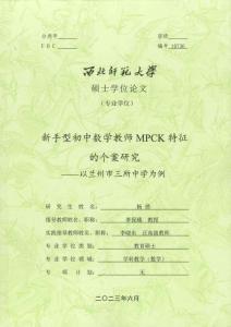 新手型初中數學教師MPCK特征的個案研究--以蘭州市三所中學為例