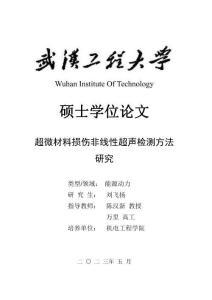 超微材料損傷非線性超聲檢測方法研究