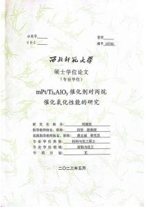 mPt_TixA1Oy催化劑對丙烷催化氧化性能的研究