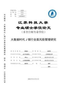 大數(shù)據(jù)時代J銀行全面風險管理研究