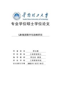 LB集團(tuán)數(shù)字化戰(zhàn)略研究