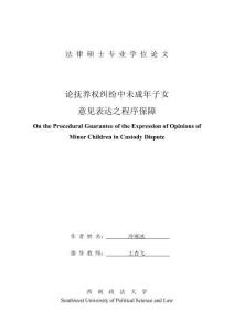 論撫養權糾紛中未成年子女意見表達之程序保障