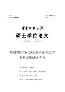 有機固廢CO2氣化過程鎘的釋放及礦物吸附固化機制研究