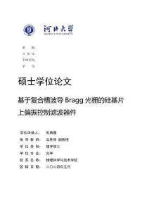 基于復(fù)合槽波導(dǎo)Bragg光柵的硅基片上偏振控制濾波器件