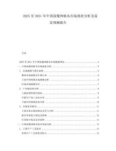 2025至2031年中國涂覆網格布市場現狀分析及前景預測報告