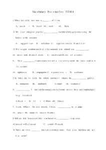 2025年專四詞匯單選練習(xí)