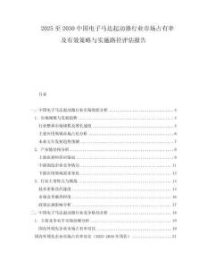 2025至2030中國(guó)電子馬達(dá)起動(dòng)器行業(yè)市場(chǎng)占有率及有效策略與實(shí)施路徑評(píng)估報(bào)告