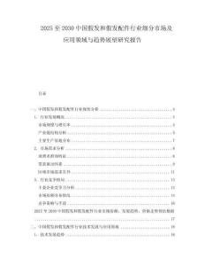 2025至2030中國假發(fā)和假發(fā)配件行業(yè)細(xì)分市場及應(yīng)用領(lǐng)域與趨勢展望研究報(bào)告