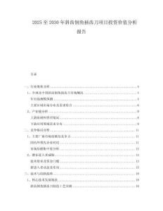 2025至2030年斜齒倒角插齒刀項(xiàng)目投資價(jià)值分析報(bào)告