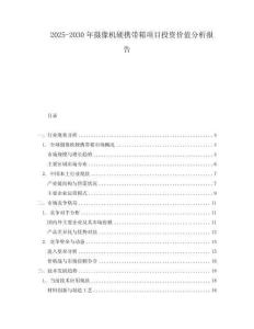 2025-2030年攝像機硬攜帶箱項目投資價值分析報告