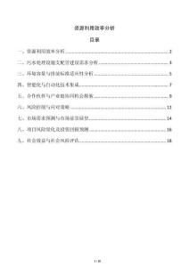 資源利用效率分析