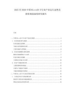 2025至2030中國MicroSD卡行業(yè)產(chǎn)業(yè)運(yùn)行態(tài)勢(shì)及投資規(guī)劃深度研究報(bào)告