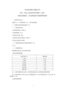 阳光农险学生、幼儿人身意外伤害保险（A 款）附加美容缝合、牙齿修复医疗保险费率表