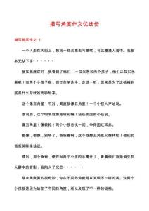 描寫角度作文優選份