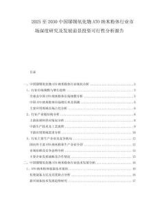2025至2030中國銻錫氧化物ATO納米粉體行業(yè)市場深度研究及發(fā)展前景投資可行性分析報告