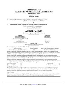 【SEC-2025行業(yè)研究報(bào)告】Form 10-Q AUTOLIV INC