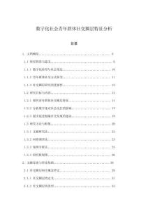 數字化社會青年群體社交圈層特征分析