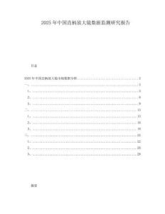 2025年中國直柄放大鏡數(shù)據(jù)監(jiān)測研究報告