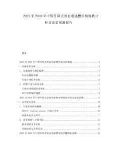2025至2030年中國(guó)升降式垂直電泳槽市場(chǎng)現(xiàn)狀分析及前景預(yù)測(cè)報(bào)告