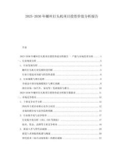 2025-2030年螺絲打頭機項目投資價值分析報告