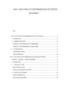 2025-2030年轉(zhuǎn)向節(jié)襯套同軸滾軋機具項目投資價值分析報告