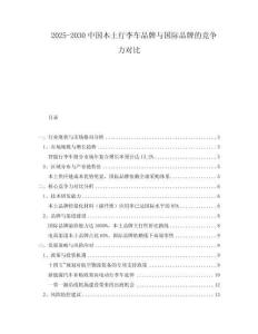 2025-2030中國本土行李車品牌與國際品牌的競爭力對比