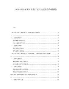 2025-2030年無網(wǎng)防潮燈項(xiàng)目投資價(jià)值分析報(bào)告