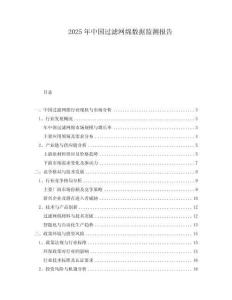 2025年中國過濾網綿數據監測報告