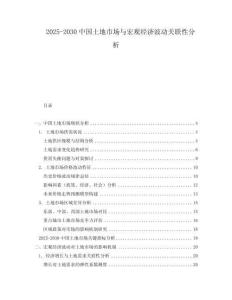 2025-2030中國土地市場與宏觀經濟波動關聯性分析