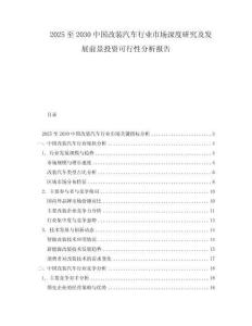 2025至2030中國(guó)改裝汽車(chē)行業(yè)市場(chǎng)深度研究及發(fā)展前景投資可行性分析報(bào)告