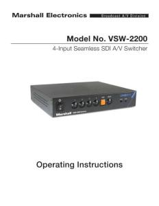 VSW-2200-使用說明書手冊-Seamless-3GSDI-Quad-View-Switcher