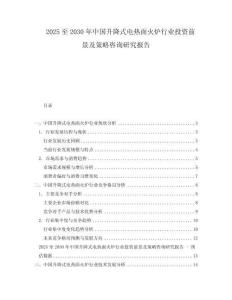 2025至2030年中國升降式電熱面火爐行業投資前景及策略咨詢研究報告