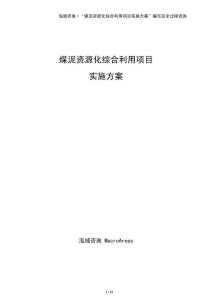 煤泥資源化綜合利用項目實施方案（參考）